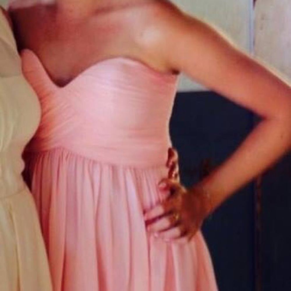 Blush pink strapless Donna Morgan dress